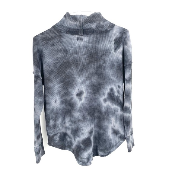 ANTHROPOLOGIE Maeve Tie Dye Waffle Knit Cowl Neck Ainsley Thermal Top Tunic - Picture 8 of 10